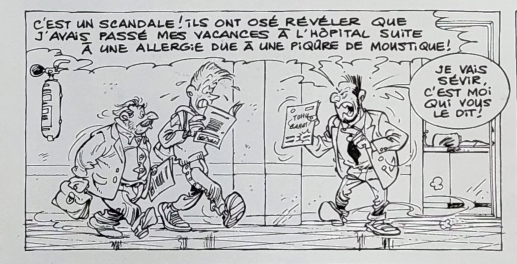 Pica Pierre Tranchand - 1 Original page - Les Profs - Les Profs T02 Loto et colles pl50 - 2000 #4.3