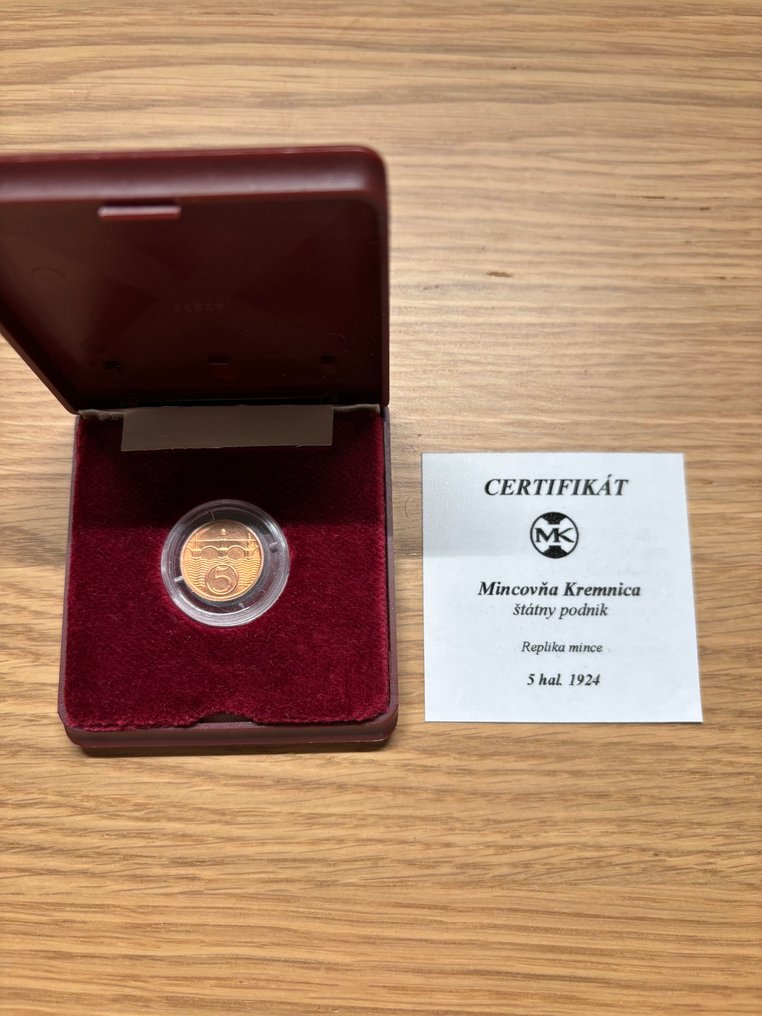 Czechoslovakia. 5 Heller 1924 / 2000 Restrike - low mintage #3.2