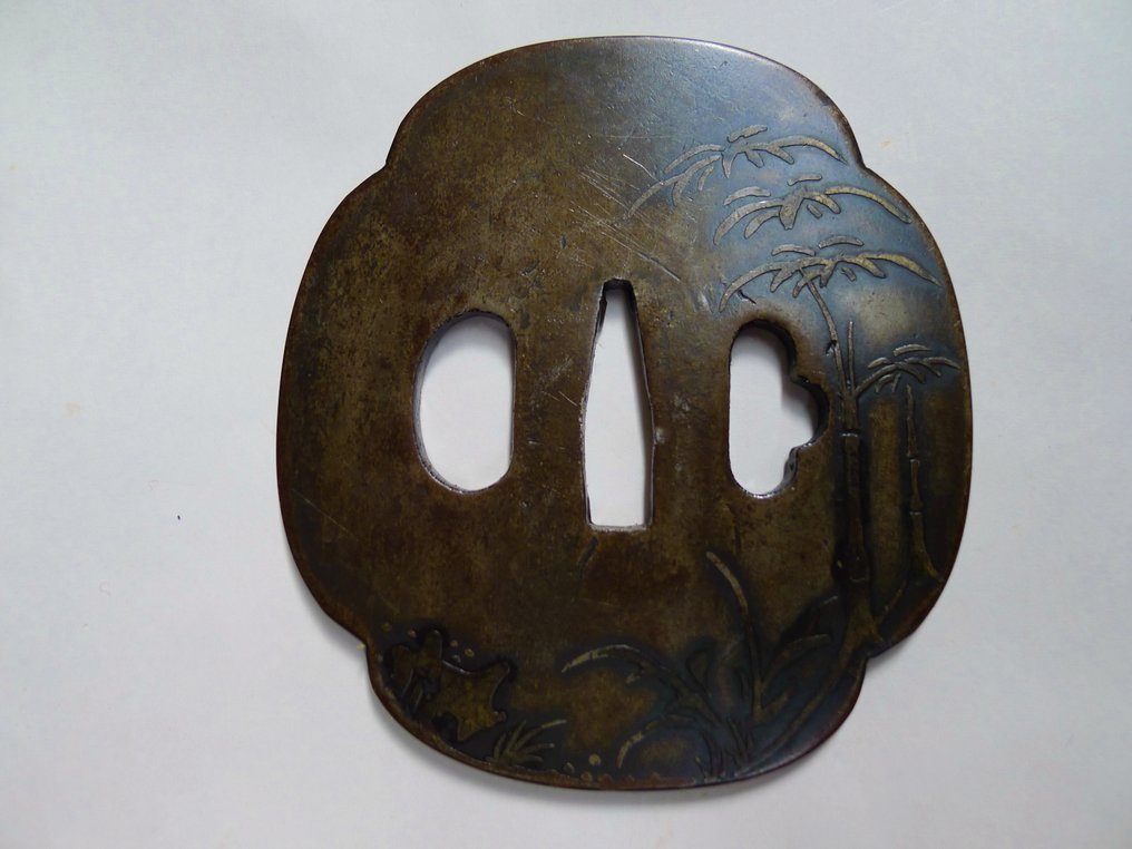 椰子树图案的Shibuchi大护手 - 日本 - 江戶時代中期 #1.0