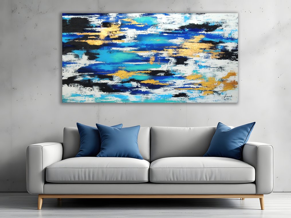 Monika Spiewak - Abstract - XXL - Oil Painting Stretched On The Frame - Ready To Hang - 1/1 Unique Piece #1.0
