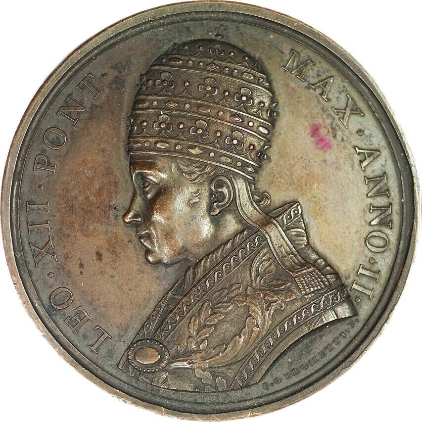 Vaticaan, Paapse Staten. Leo XII. Historical Medal Holy Year 1825 - by Giuseppe Girometti (MA II 293) - Rare (Zonder Minimumprijs) #1.0