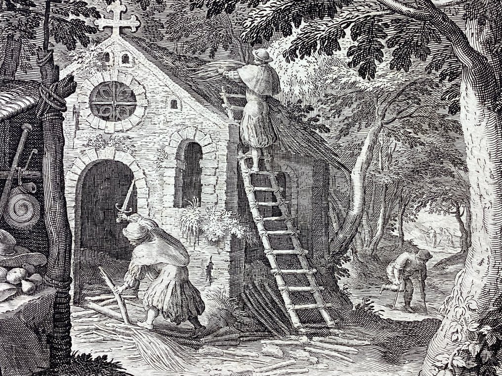 Raphael Sadeler (1560-1631/2), after Maerten De Vos - San Roberto, da Oraculum Anachoreticum #3.2