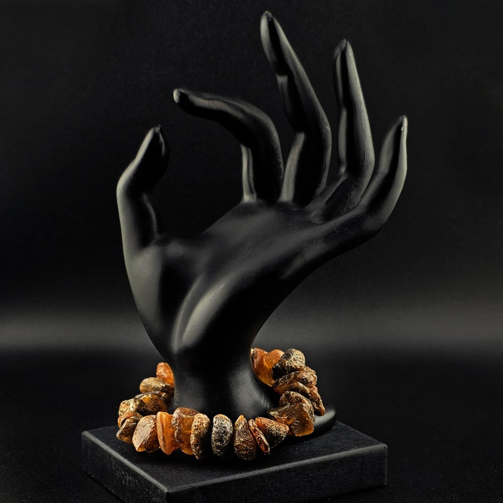 天然波罗的海琥珀手链——未触动的化石段——古老的土色温暖 - 琥珀  (沒有保留價) #1.0