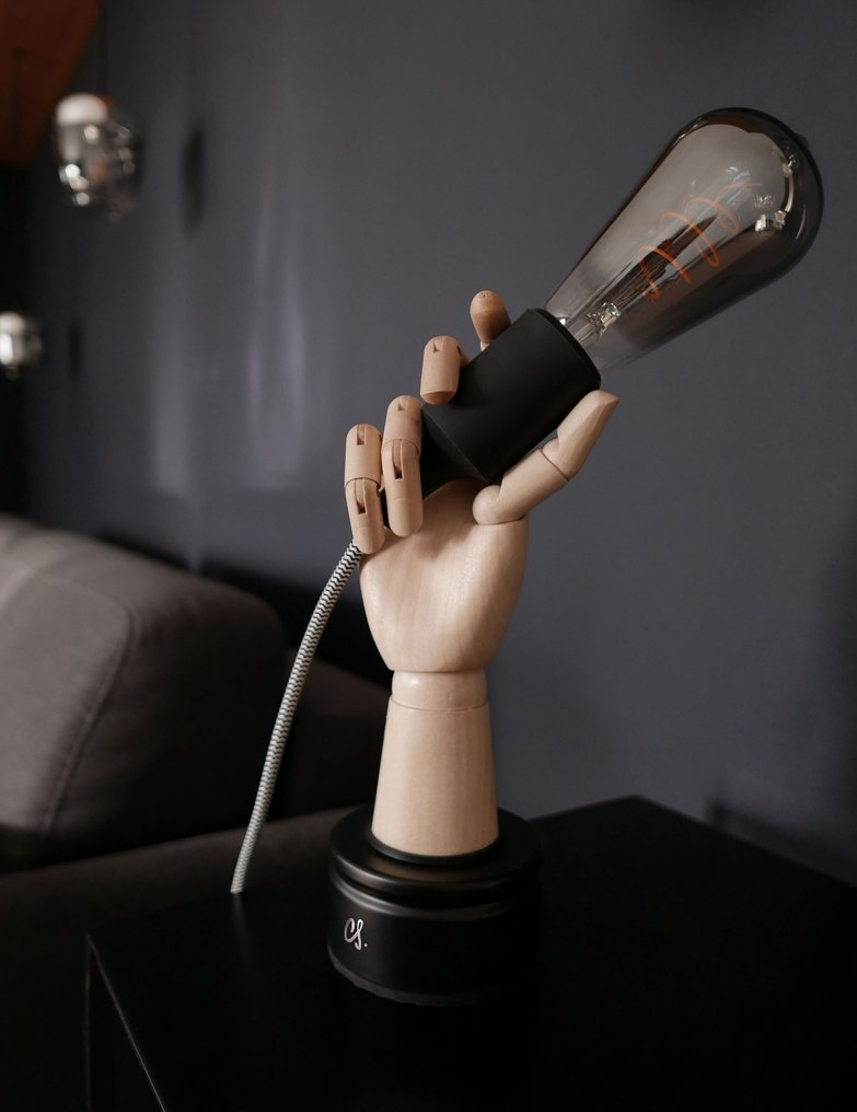 Caroline Schilling - Φωτιστικό - Χάλυβας, Ξύλο, Γυαλί, Textile - " POWER " - Pièce signée. #1.0