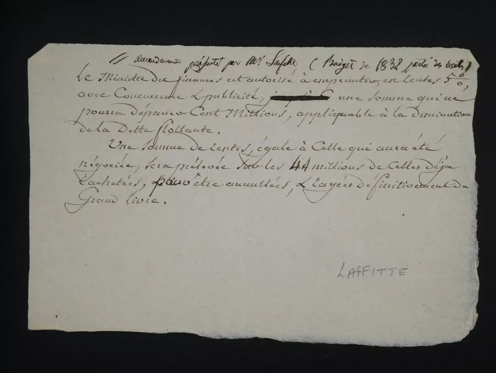 Jacques Laffitte - Une lettre et un amendement - 1831 #1.0
