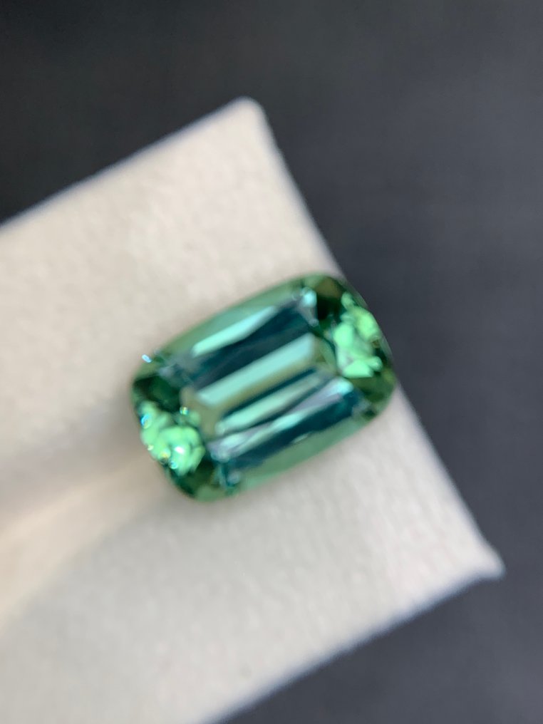 1 pcs  Μπλε, Πράσινο Τουρμαλίνης  - 9.57 ct - Διεθνής Ένωση Έγχρωμων Πολύτιμων Λίθων (ICA GemLab) - Μέντα Tourmaline #1.0