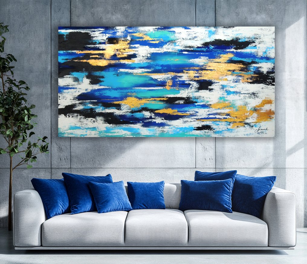 Monika Spiewak - Abstract - XXL - Oil Painting Stretched On The Frame - Ready To Hang - 1/1 Unique Piece #1.0