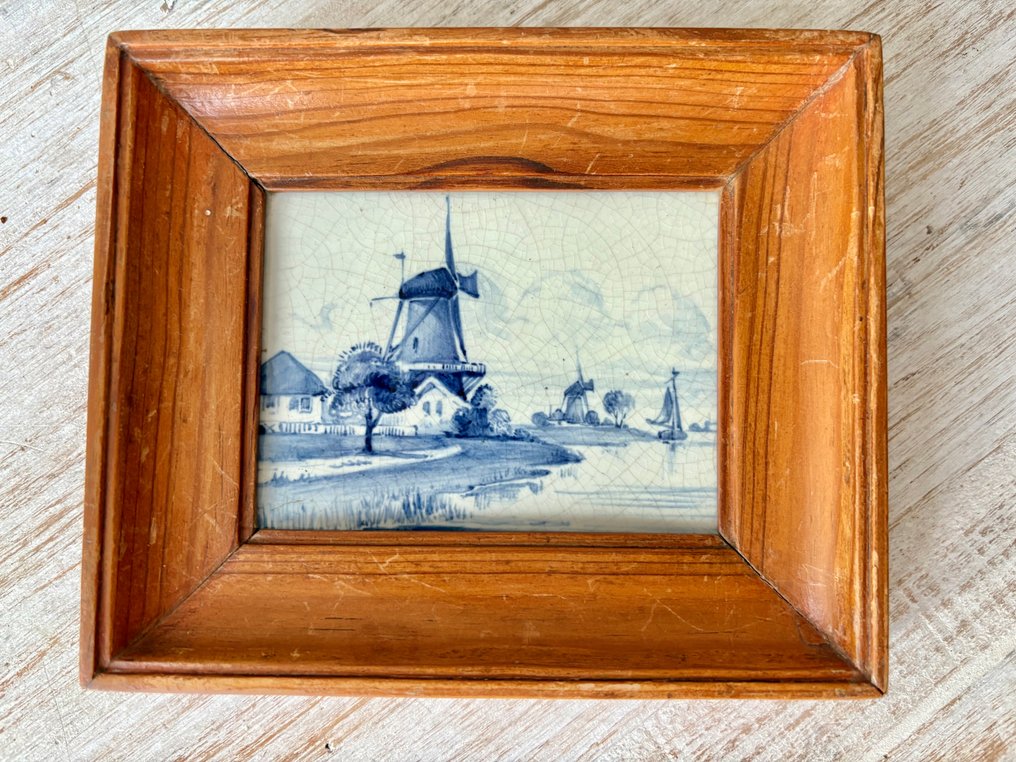 Cserép - Holland táj - De Porceleyne Fles, Delft - 1890 - Antik #1.0