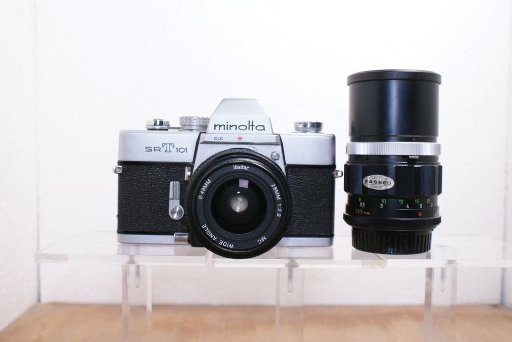 Minolta SRT T 101 + MC Rokkor PF 2.8/50-135mm + Vivitar 2.8/28mm | Egylencsés reflex fényképezőgép (SLR) #1.0