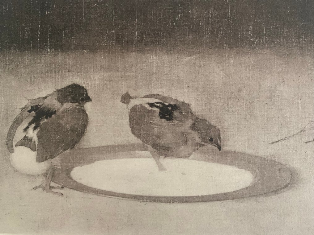 Jan Mankes (1889-1920) - Kuikens op een tinnen bord #1.0