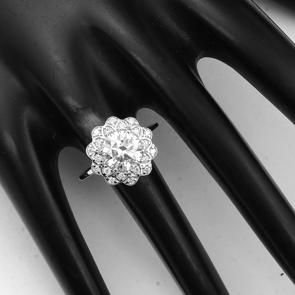 No reserve price - Ring - 14 kt. White gold - 2.21ct. tw. Diamond (Lab-grown) - Diamond #1.0