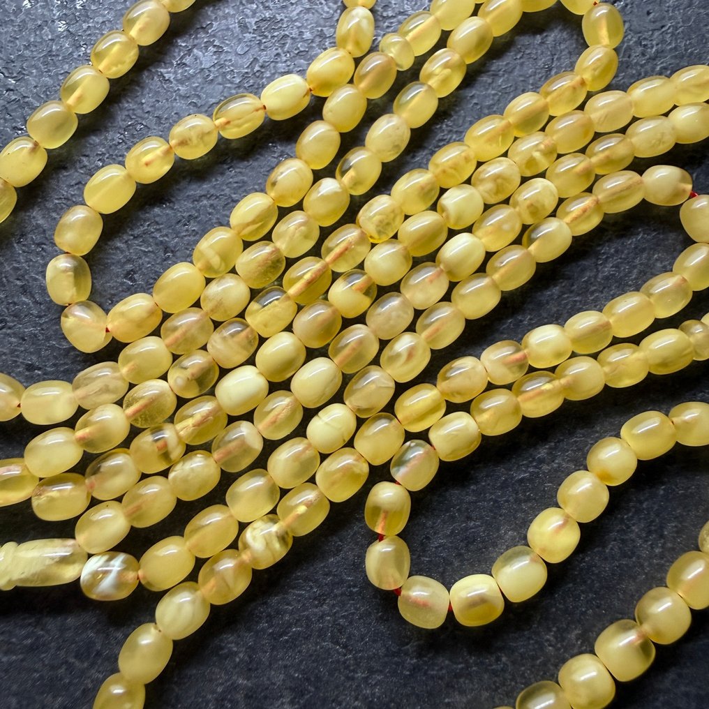 2x Tesbih misbaha, rozariu de rugăciune, model alb, mărgele din piatră întregi. - Chihlimbar - Natural Baltic amber - succinite #1.0