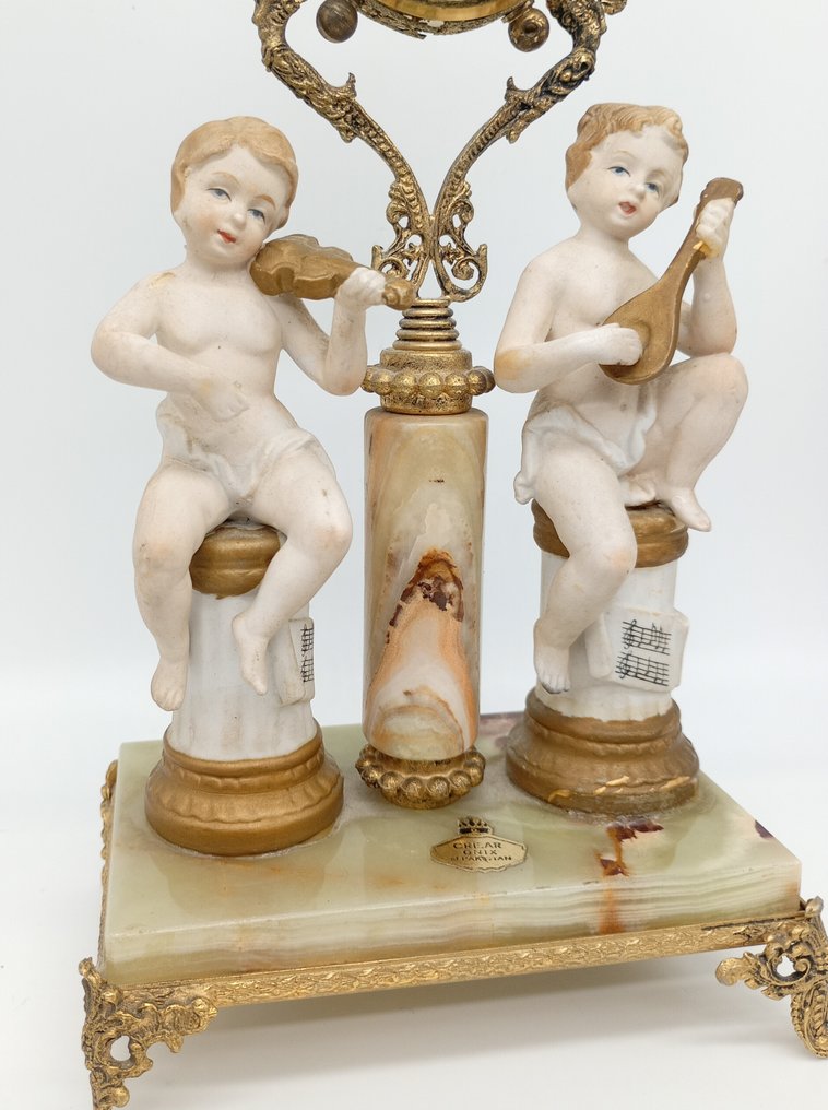 時鐘 -   瓷器, 縞瑪瑙, 黃銅 - 1930-1940 #3.2