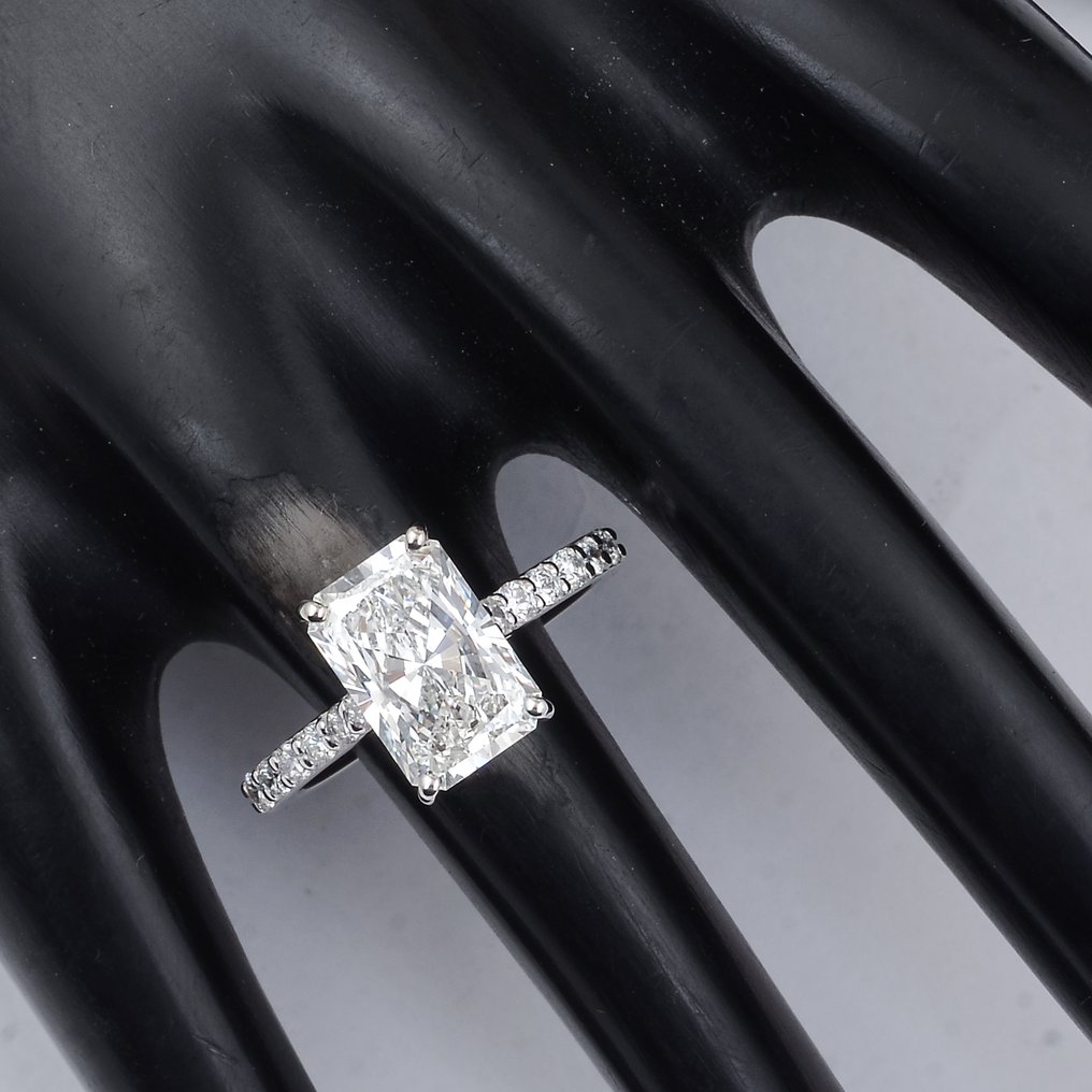 Ingen reservasjonspris - Ring - 14 karat Hvitt gull - 3.35ct. tw. Diamant (Lab-dyrket) - Diamant #1.0