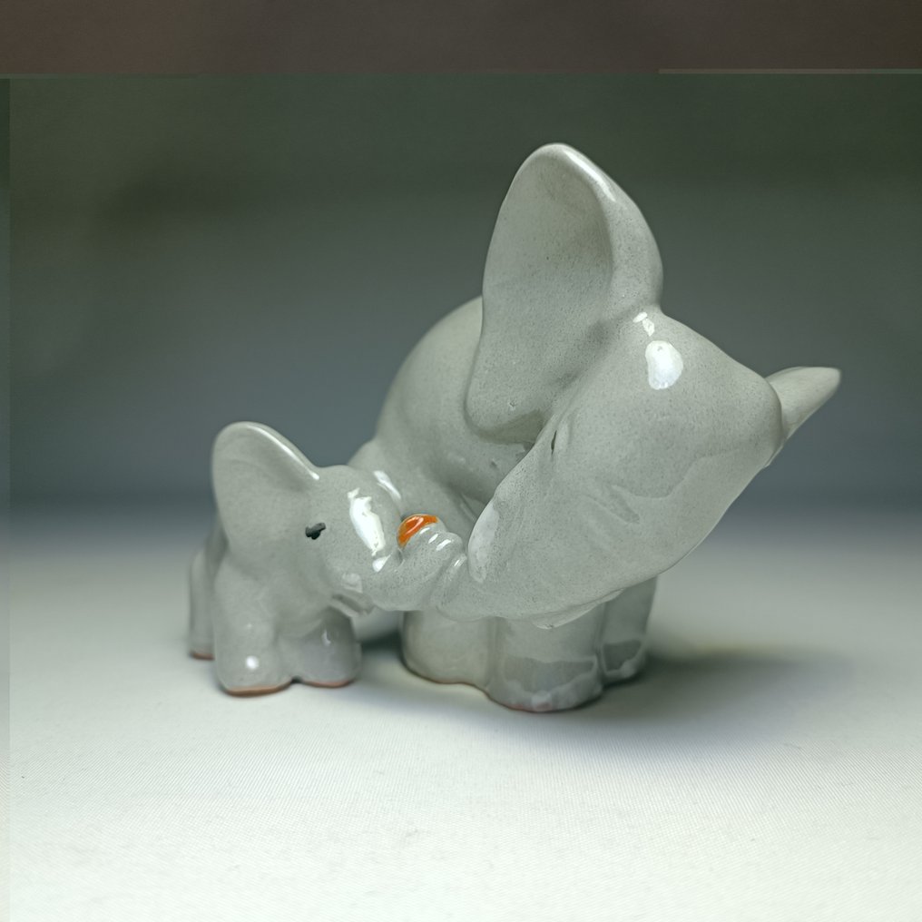 Gyarmathy Ceramics - Γλυπτό, Art Deco Elephants - 13 cm - Κεραμικό #3.2