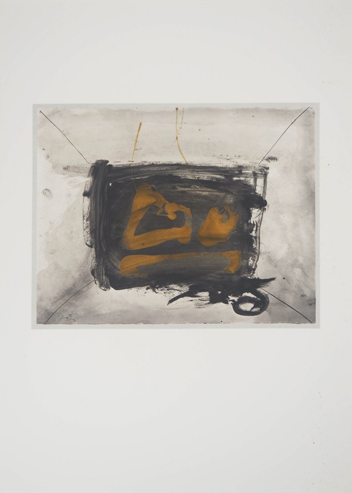 Antoni Tapies (1923-2012) - Composition expressive en jaune #1.0