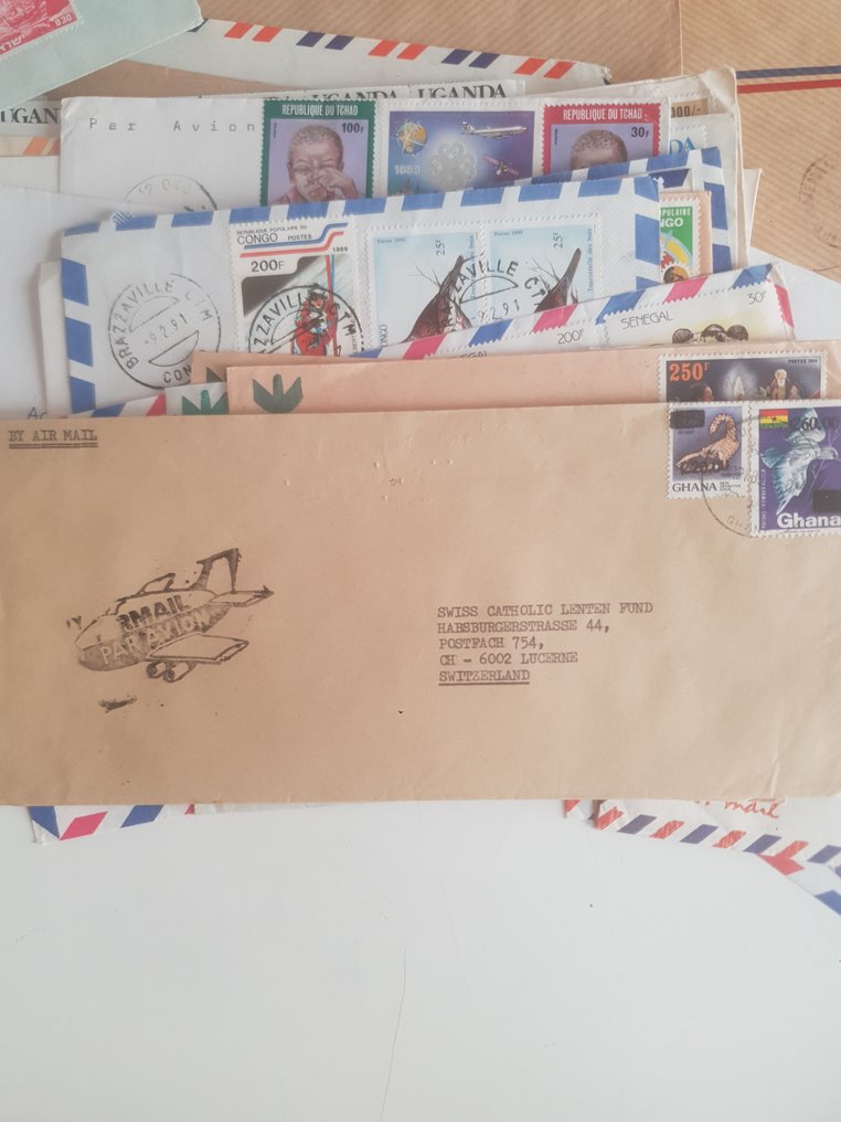 World - World / Unique set of mail / envelopes "By Air", various countries, various stamps, ... #3.2