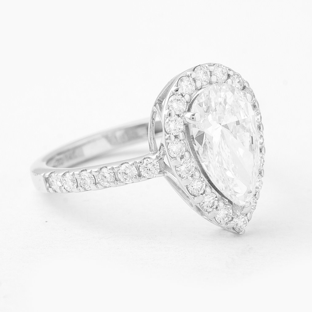 No reserve price - Ring - 14 kt. White gold - 2.57ct. tw. Diamond (Lab-grown) - Diamond #1.0