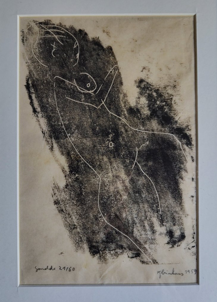 Bernhard Kleinhans (1926-2004) - Nude- litograph, handsigned and numb. 1959 #1.0