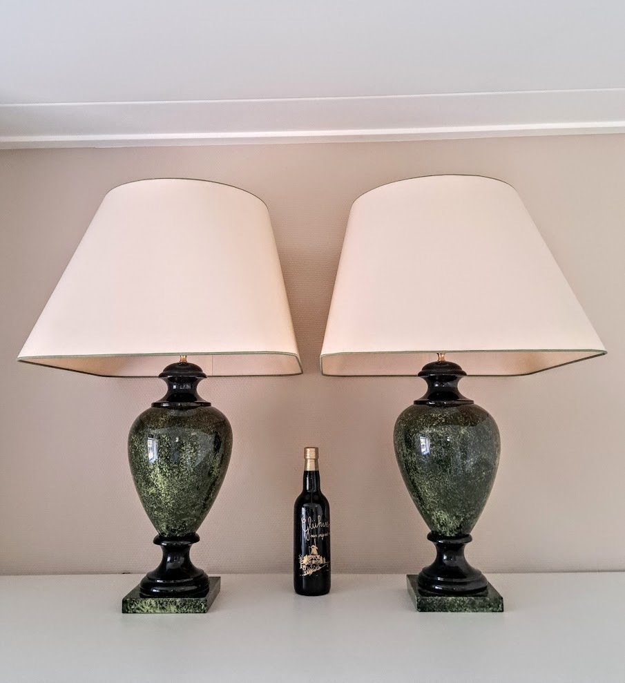 Table lamp (2) - A set of very large impressive ceramic table lamps - 81 cm high - 4 kg. #4.3