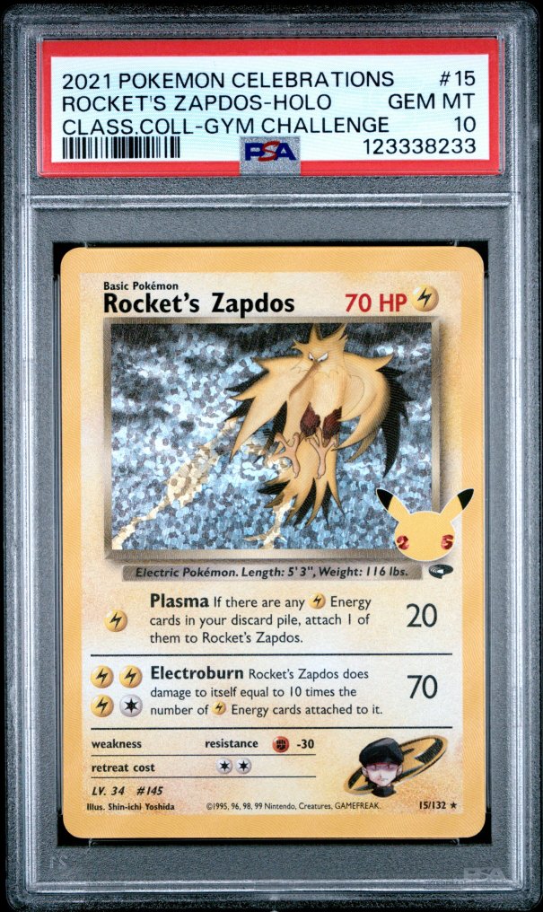 Pokémon - 1 Graded card - Rocket's Zapdos 15/132 Holo - PSA 10 - Sword & Shield - Celebrations #1.0