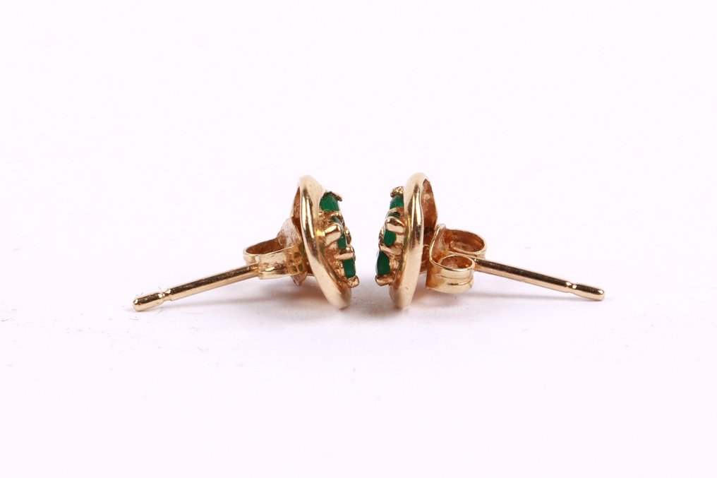 Ohrringe - 14 kt Gelbgold Smaragd #3.2