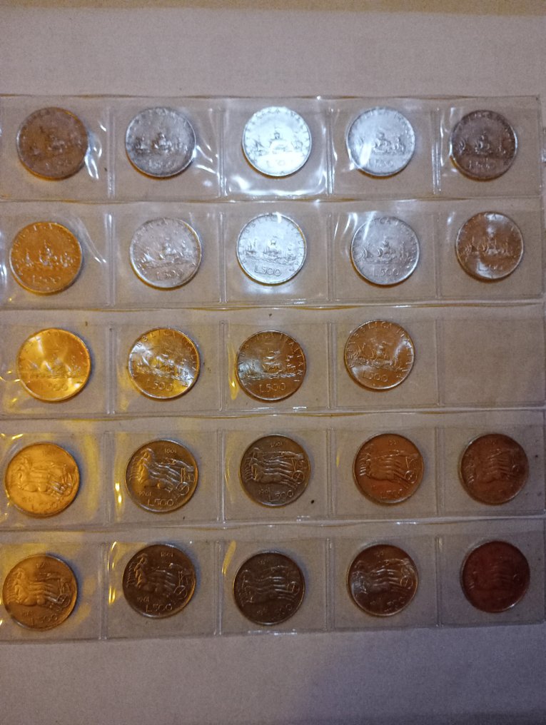 Italy, Republic 500 Lire argento (24 monete) (No reserve price) #3.2