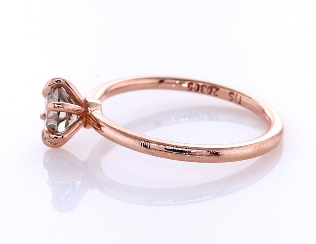 没有保留价 - 戒指 - 14K包金 玫瑰金 -  0.82ct. tw. 钻石 (天然色彩的) #4.3