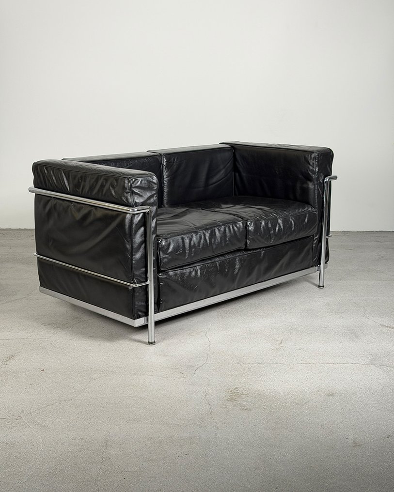 Alivar - Le Corbusier, Pierre Jeanneret, Charlotte Perriand - Καναπές - LC2 - Δέρμα, Χάλυβας, Χρώμιο #3.2