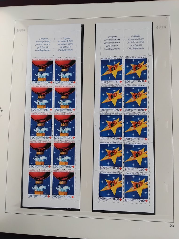法國 1993/1997 - 全新系列，无铰链，装在安全相册中 + Tp 服务，预封装 - PA, Autoadhésifs  +, Blocs , Carnets   // Cote Y&T + Valeur faciale >250 €  + Accessoire // Voir #4.3