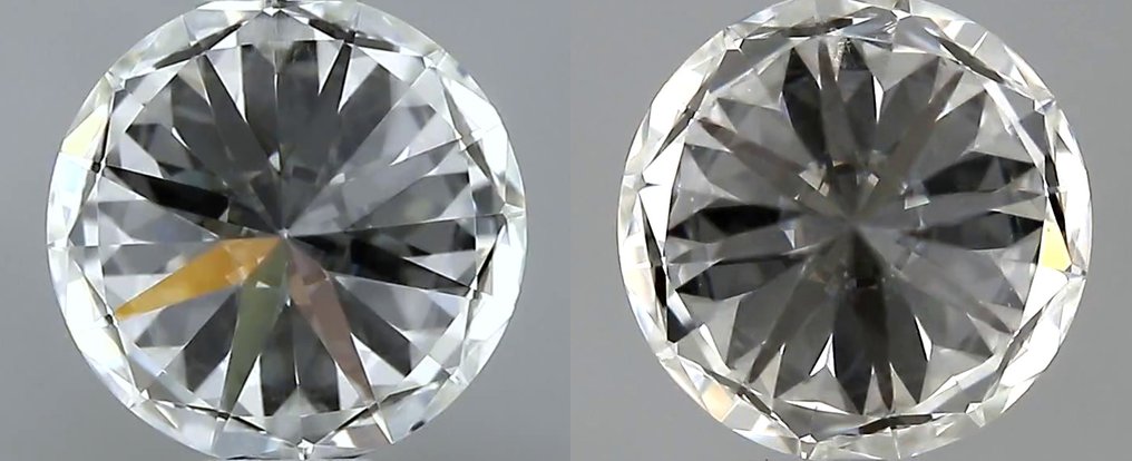 Fără preț de rezervă - 2 pcs Diamant (Natural) - 1.13 ct - Rotund - G - VVS2 - GIA (Institutul gemologic din SUA) - +(IGI) *Pair* *3EX* #3.2