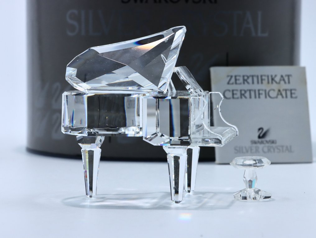 Figure - Swarovski - Piano met Kruk (Boxed + Certificate) - Crystal #1.0
