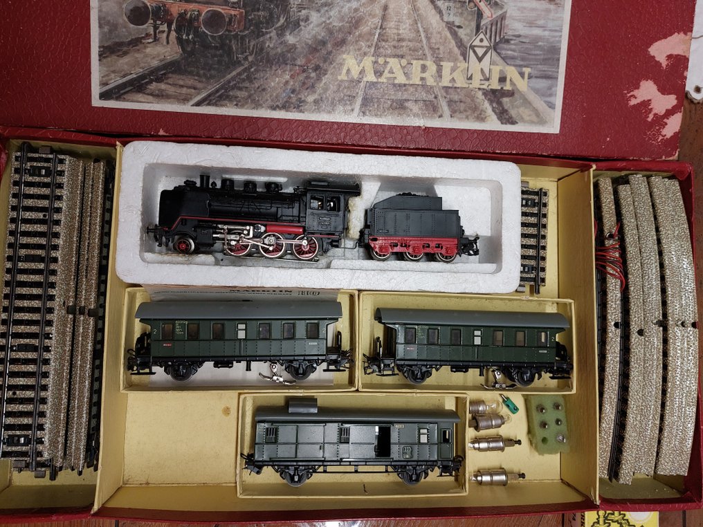 Märklin H0轨 - 火车组 (20) - 蒸汽机车列车套装，轨道和三节客车 - DB #1.0