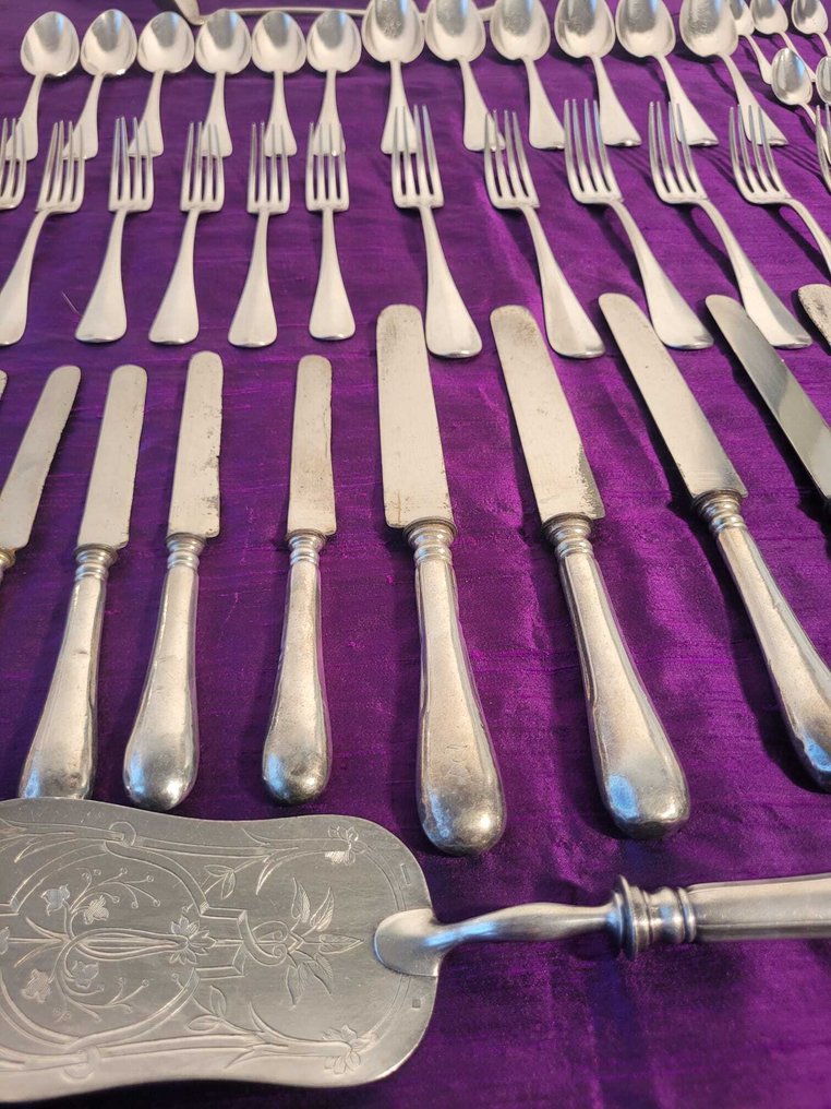 Christofle - Evőeszközkészlet (48) - Baguette - Ezüstözött, Csont - Collezione d’Epoca #1.0