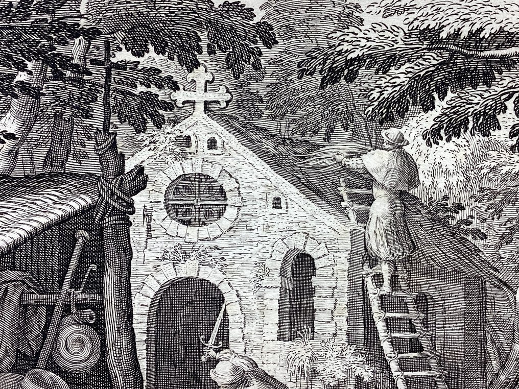 Raphael Sadeler (1560-1631/2), after Maerten De Vos - San Roberto, da Oraculum Anachoreticum #4.3