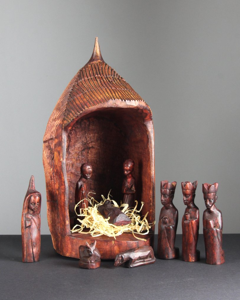 Udskæring, Kerstgroep - 33 cm - Træ #1.0