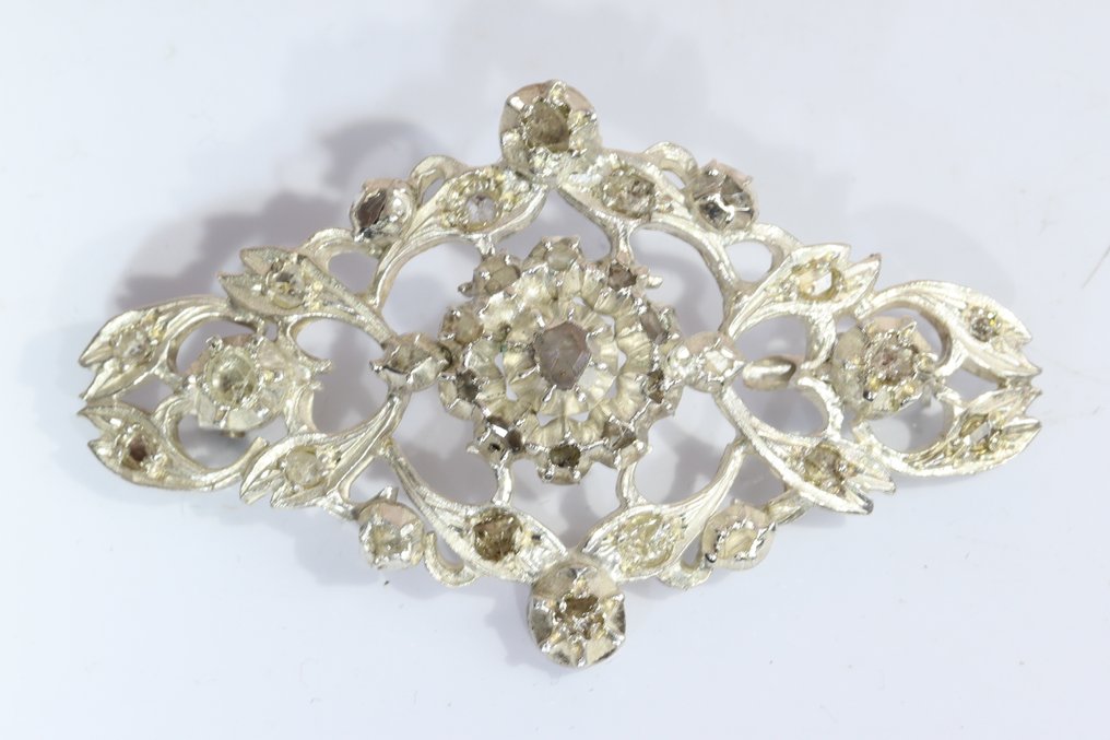 Senza prezzo di riserva - Spilla Argento - Diamante - Antico circa 1870 #1.0