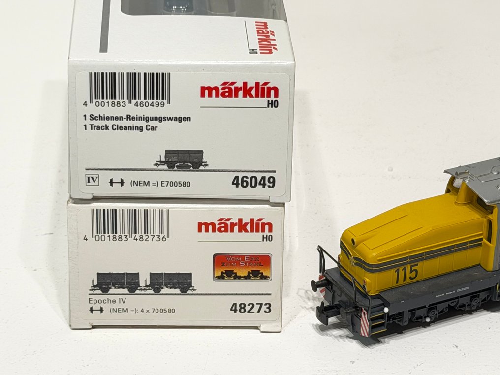 Märklin H0轨 - 48273, 46094, 3078 - 火车机车模型 (3) - DHG 500,轨道清洗车,装载货物的集装箱车 - DB #2.1