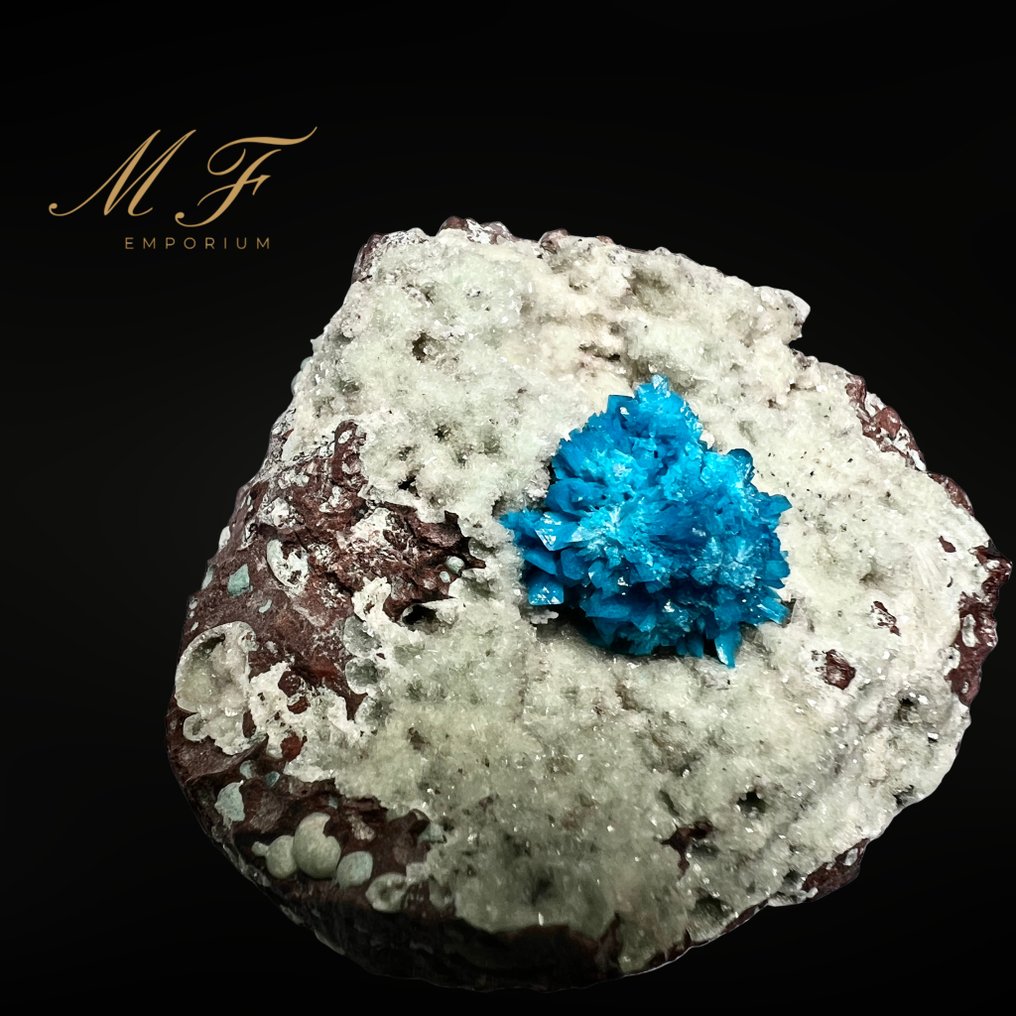 Pragtfuldt eksemplar af Cavansite. Prøve - Højde: 40 mm - Bredde: 60 mm- 125 g - (1) #2.1