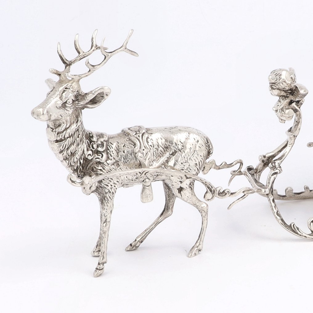 Rendier met Slede - Figura en miniatura - .800 plata #2.1