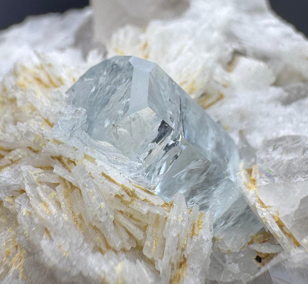 Full Terminated Aquamarine, Schorl, Albite Crystals on matrix - Height: 31 mm - Width: 64 mm- 115 g - (1) #4.3