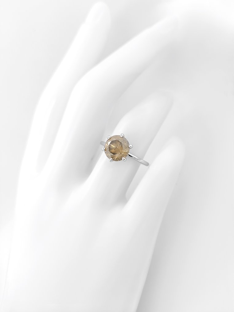 χωρίς τιμή ασφαλείας - Δαχτυλίδι - 14 καράτια Λευκός χρυσός - 2.51ct. tw. Διαμάντι (Φυσικού χρώματος) - Πιστοποιητικό IGI #3.2