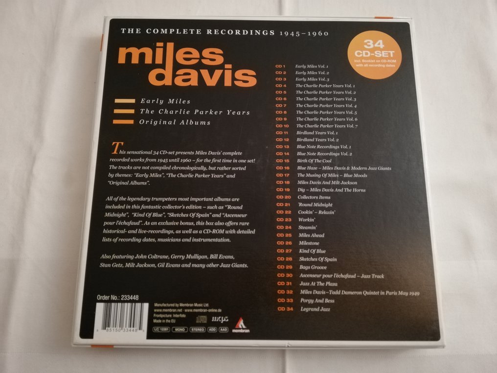 迈尔士·戴维斯 - The Complete Recordings 1945-1960 (34 CD-Set +CD-ROM) - 光盘盒套装 - 2011 #1.0