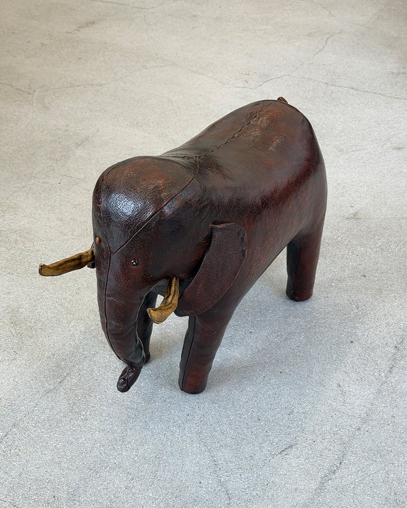 Dimitri Omersa - Υποπόδιο - Πάγκος ποδιού ελέφαντα - Δέρμα, Μέταλλο, Ξύλο #1.0