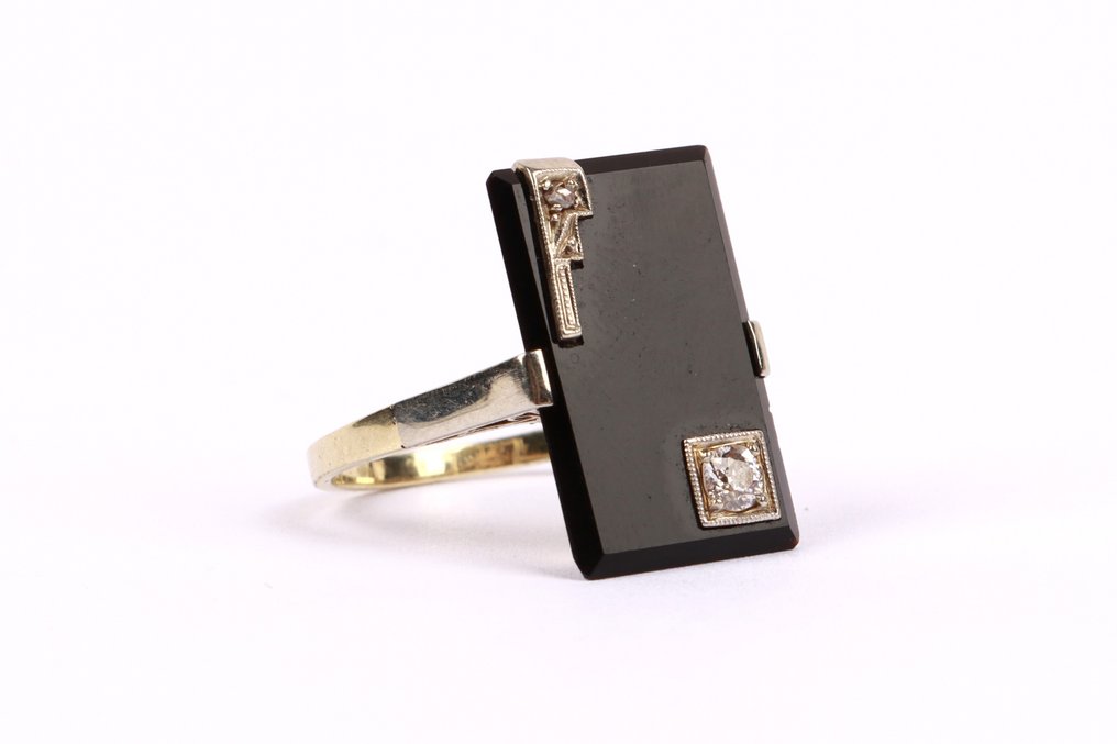 Gyűrű - 14 kt. Sárga arany Ónix #1.0