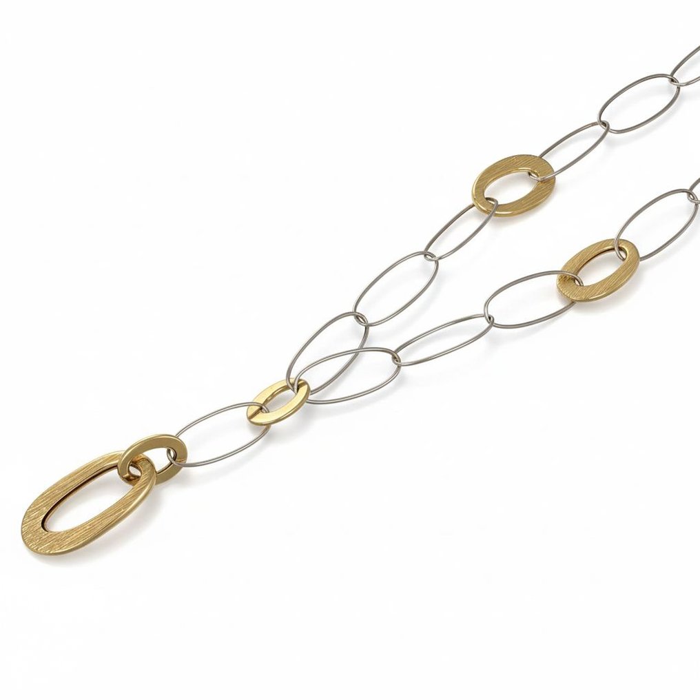 頸鏈 - 18 克拉 黃金, 白金 #4.3