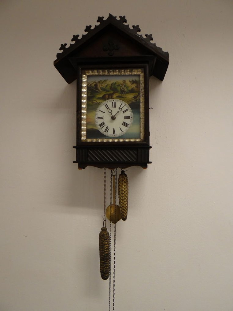 Rahmenuhr, Schwarzwälder Uhr - Holz - 1850-1900 - Uhr Schwarzwald #1.0