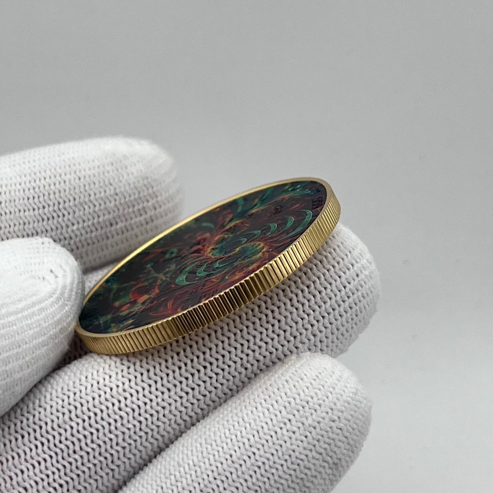 Μεξικό. 1 Onza 2024 Libertad “Fractal Destiny” – 1 oz Silver Coin – .999 Fine Silver – Colorized & Gilded Edition #2.1