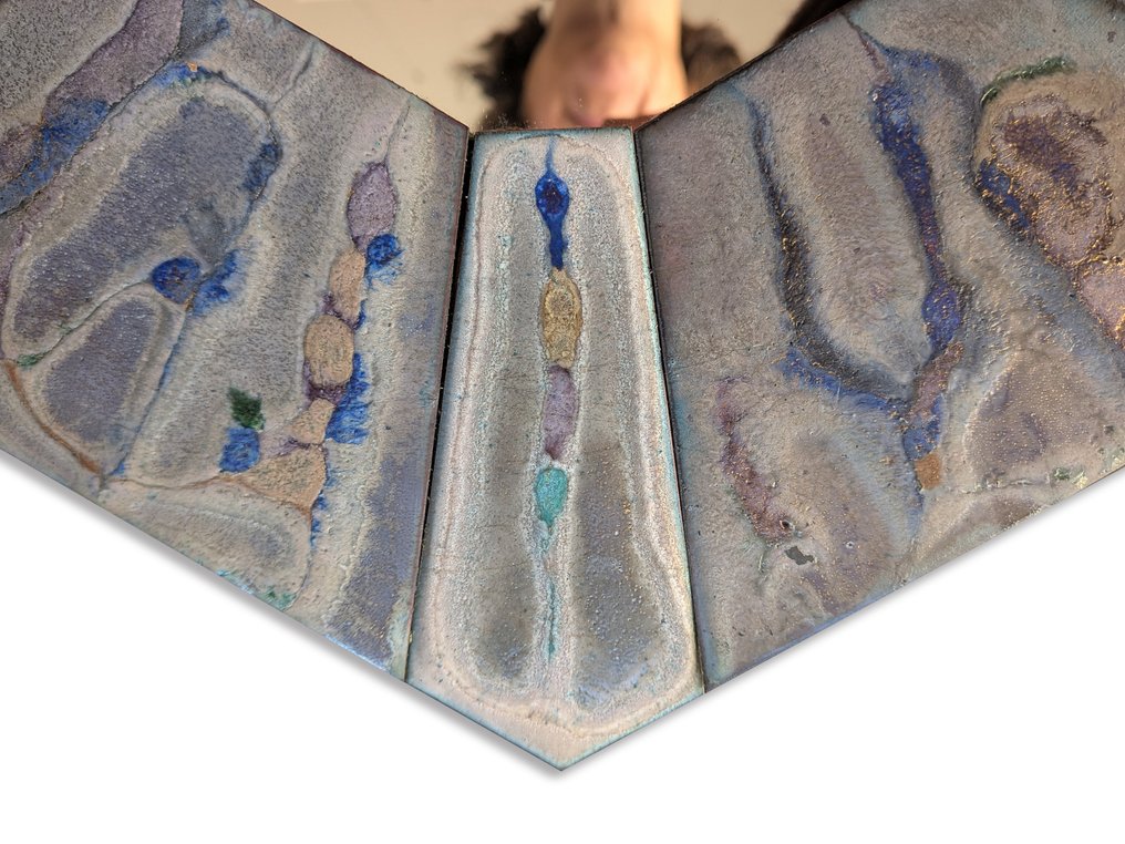 Miroir mural - Miroir hexagonal décoratif (plaques de cuivre émaillées) - Miroir hexagonal #2.1