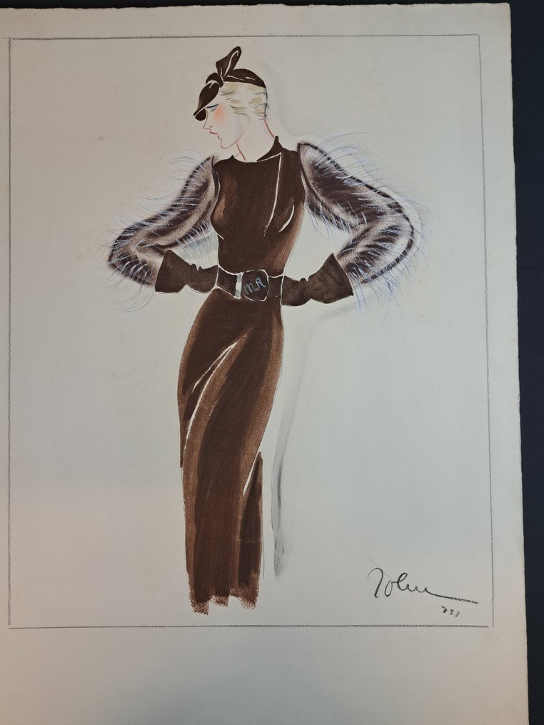 Guida, John - 1 Original colour drawing - Abito in Pelliccia #1.0